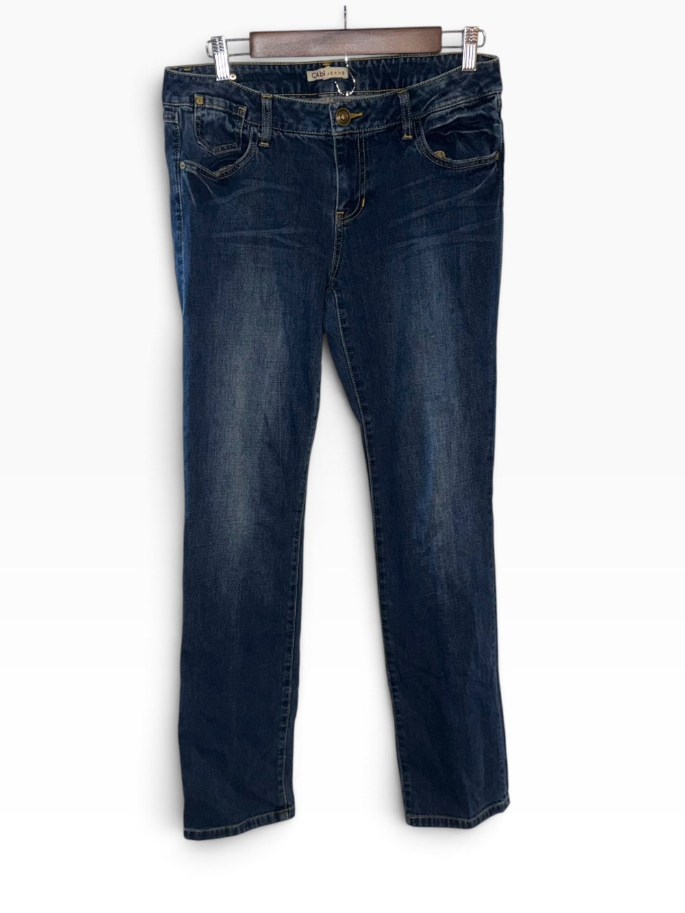 Cabi Blue Moon Indie Straight Leg Jeans Style 514 Dark Wash Stretch Size 10